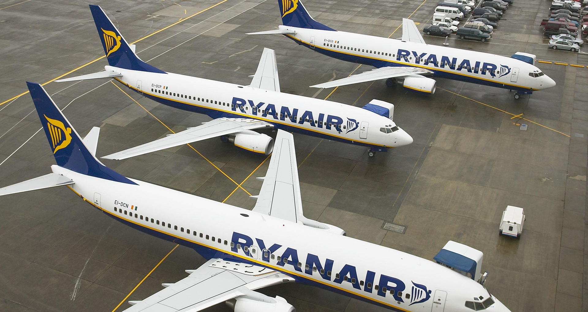 Ryanair aircrafts on the ground